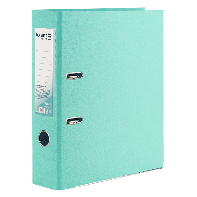 Папка-реєстратор Axent Delta D1714-18C, одностороння, A4, 75 мм, зібрана, Pastelini, м'ятна